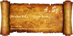 Anderkó Szorina névjegykártya